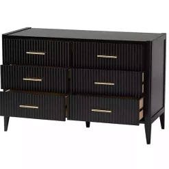 New Kirklands Home James 6-Drawer Dresser Black