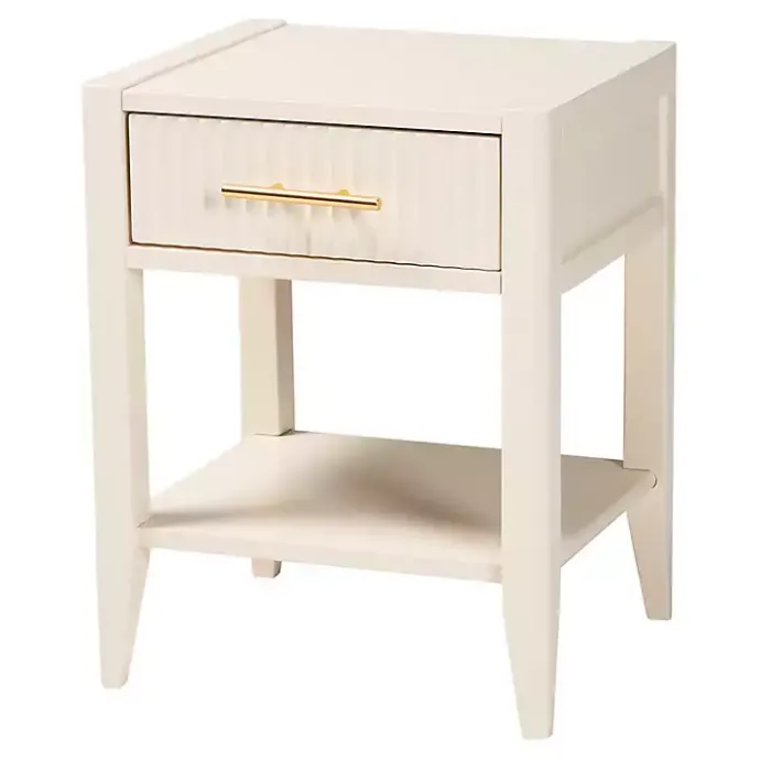Discount Kirklands Home James Mid-Century 1-Drawer Nightstand Ivory