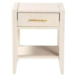 Discount Kirklands Home James Mid-Century 1-Drawer Nightstand Ivory