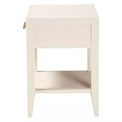 Discount Kirklands Home James Mid-Century 1-Drawer Nightstand Ivory