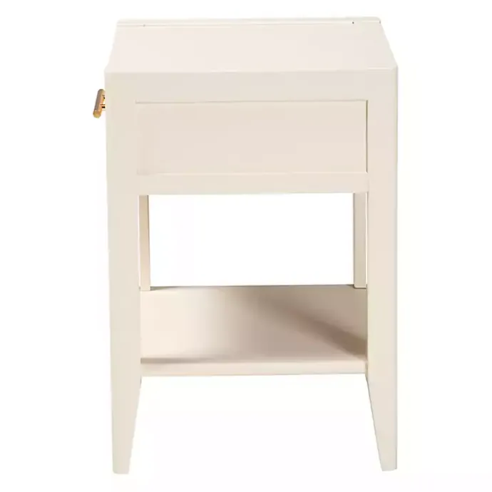 Discount Kirklands Home James Mid-Century 1-Drawer Nightstand Ivory