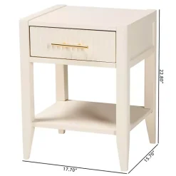 Discount Kirklands Home James Mid-Century 1-Drawer Nightstand Ivory