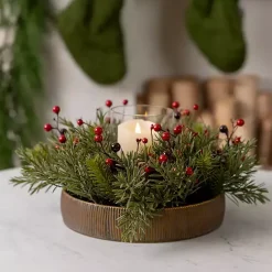 Outlet Kirklands Home Japanese Pine and Red Berry Christmas Centerpiece
