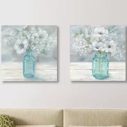 Clearance Kirklands Home Jar Bouquet Giclee Canvas Art Prints, Set of 2 Multi