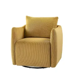 Best Kirklands Home Jerri Mustard Corduroy Swivel Accent Chair Yellow
