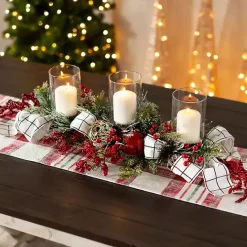 New Kirklands Home Jingle Bells and Berries Candle Centerpiece