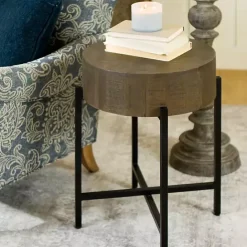 New Kirklands Home Jodi Mango Wood Side Table