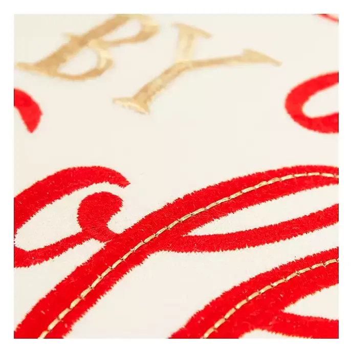 Kirklands Home Jolly by Golly Christmas Throw Pillow Ivory