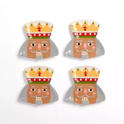 Hot Kirklands Home Jolly Nutcracker Shaped Appetizer Plates, Set of 4 Multi