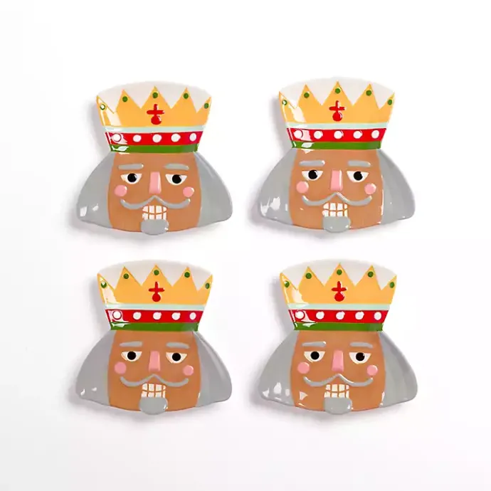 Hot Kirklands Home Jolly Nutcracker Shaped Appetizer Plates, Set of 4 Multi