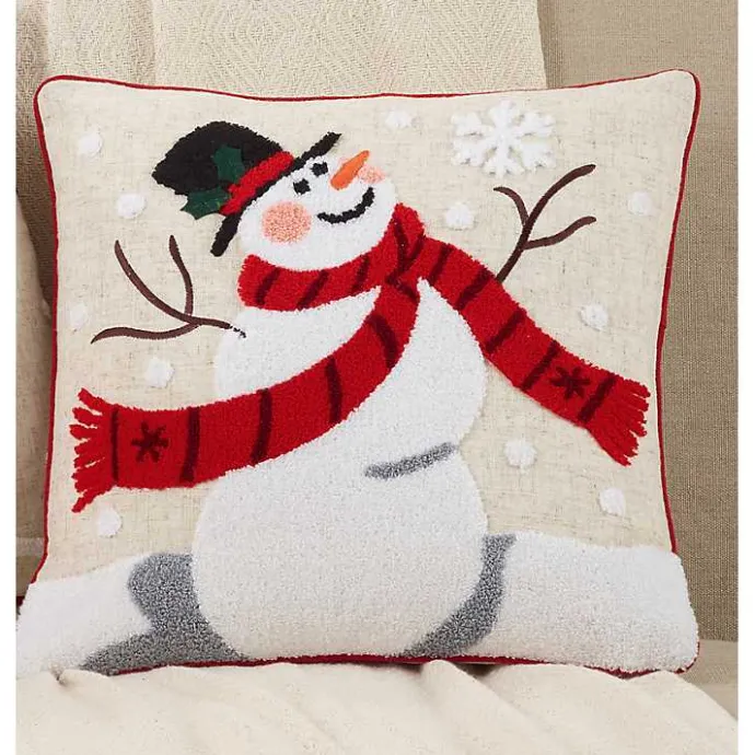 Sale Kirklands Home Jolly Snowman Christmas Pillow