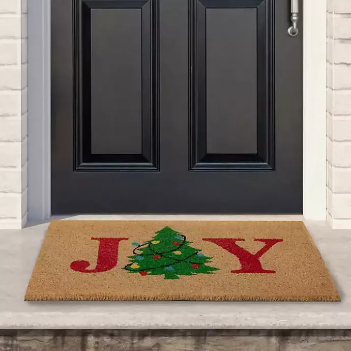 Best Kirklands Home Joy Christmas Tree Coir Doormat
