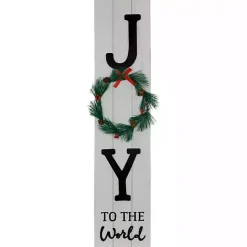 Discount Kirklands Home Joy to the World Wreath Christmas Porch Board
