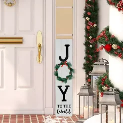 Discount Kirklands Home Joy to the World Wreath Christmas Porch Board