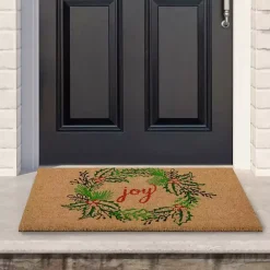 Hot Kirklands Home Joy Wreath Decorative Christmas Doormat