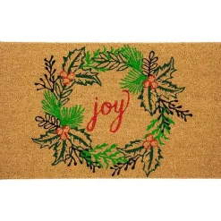 Hot Kirklands Home Joy Wreath Decorative Christmas Doormat