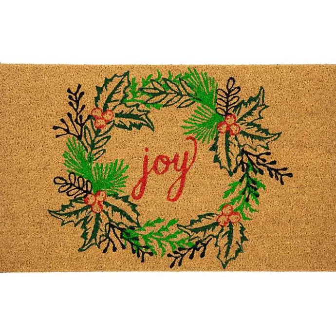 Hot Kirklands Home Joy Wreath Decorative Christmas Doormat