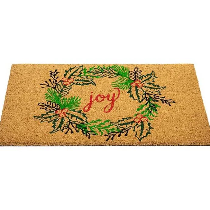 Hot Kirklands Home Joy Wreath Decorative Christmas Doormat