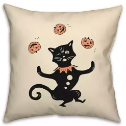 Sale Kirklands Home Juggling Cat Throw Pillow Ivory