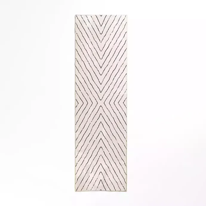 Best Kirklands Home Julia Black and White Washable Runner, 2x7