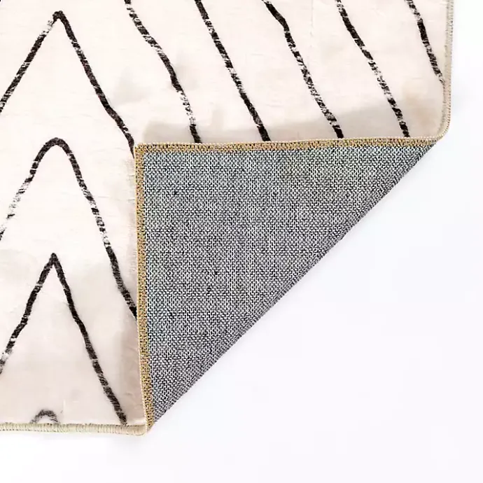 Best Kirklands Home Julia Black and White Washable Runner, 2x7