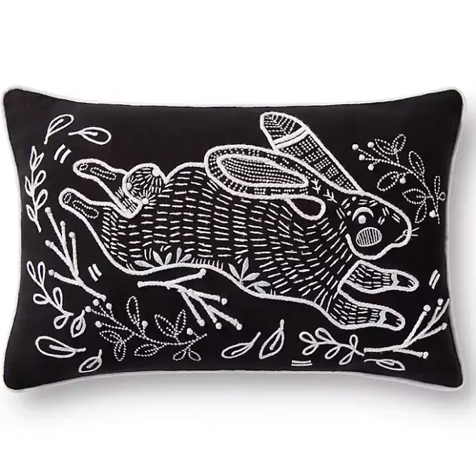 Best Kirklands Home Jumping Bunny Embroidered Easter Throw Pillow