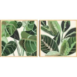 Best Kirklands Home Jungle Close Up Framed Canvas Art Prints, Set of 2 Green