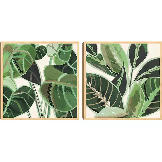Best Kirklands Home Jungle Close Up Framed Canvas Art Prints, Set of 2 Green