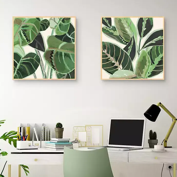 Best Kirklands Home Jungle Close Up Framed Canvas Art Prints, Set of 2 Green