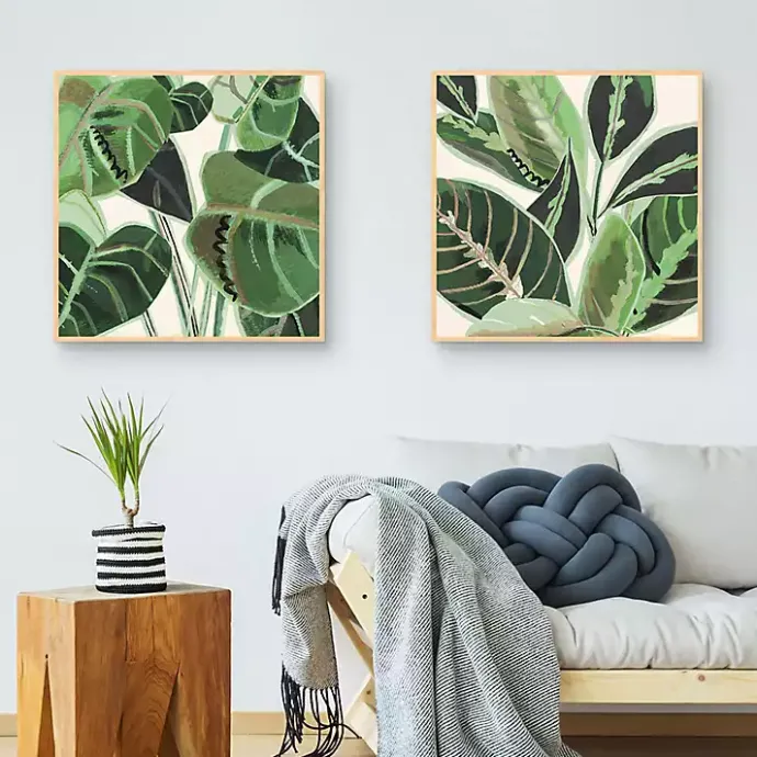 Best Kirklands Home Jungle Close Up Framed Canvas Art Prints, Set of 2 Green