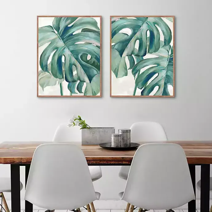 New Kirklands Home Jungle Symphony Framed Canvas Art Prints, Set of 2 Green