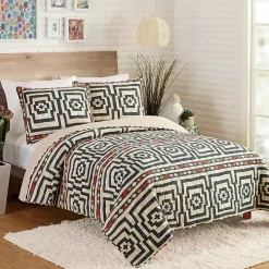 Hot Kirklands Home Justina Blakeney Black Hypnotic Queen Quilt Set
