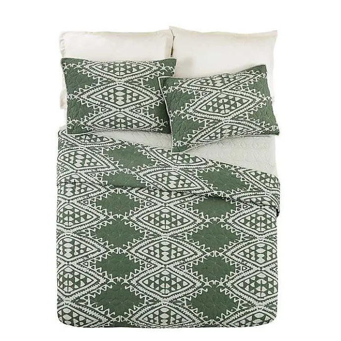 New Kirklands Home Justina Blakeney Aisha King Quilt Set Green