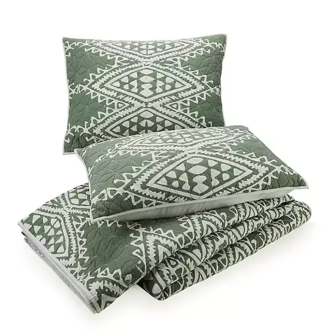 New Kirklands Home Justina Blakeney Aisha King Quilt Set Green
