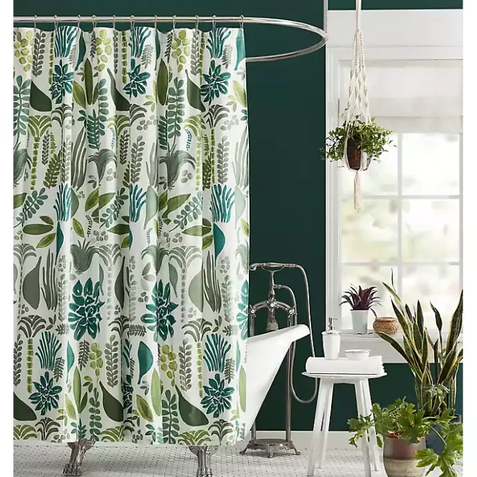 New Kirklands Home Justina Blakeney Green Jardin Shower Curtain