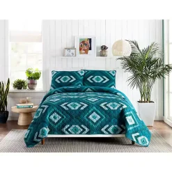 Clearance Kirklands Home Justina Blakeney Midway 3-pc. Full/Queen Quilt Set Blue