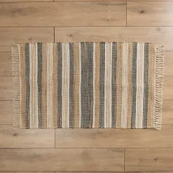 Online Kirklands Home Jute Denim Striped Scatter Rug