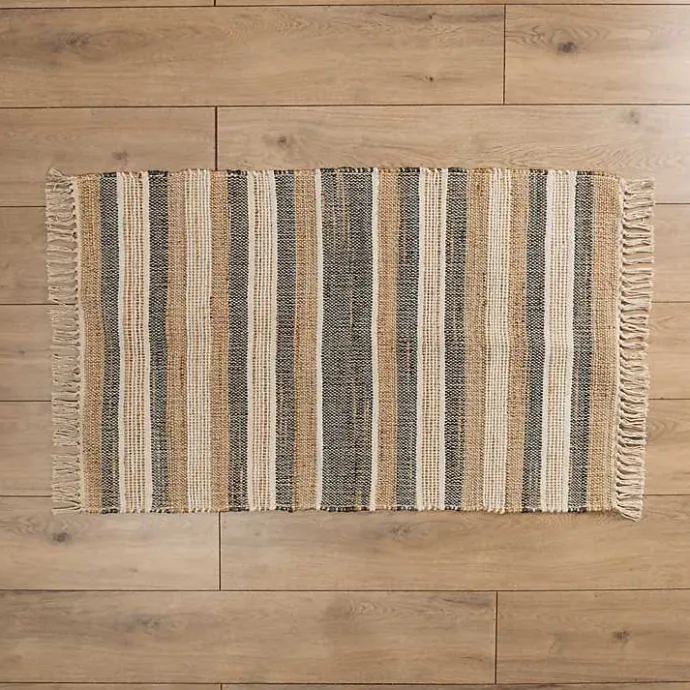 Online Kirklands Home Jute Denim Striped Scatter Rug