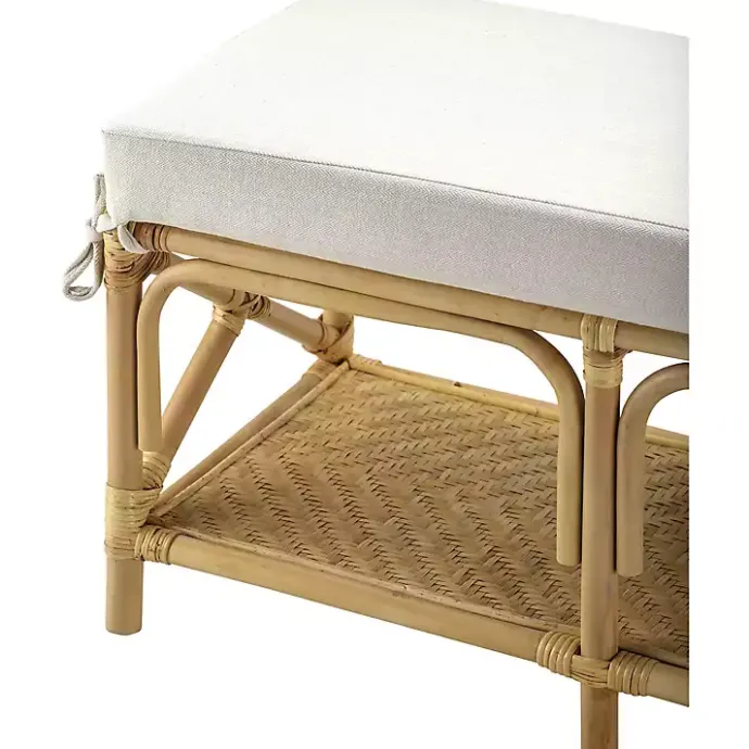 Sale Kirklands Home Kaili Natural Rat Cushioned Bench Tan