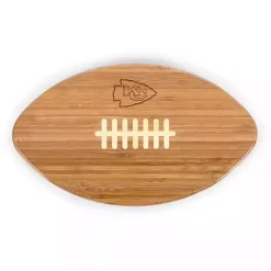 Clearance Kirklands Home Kansas City Chiefs Bamboo Football Cutting Board Tan
