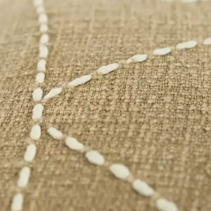 Hot Kirklands Home Kantha Khaki Handstitched Throw Pillow Tan