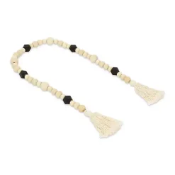 Best Kirklands Home Kara Black Beaded Wood Polygon Decorative Garland