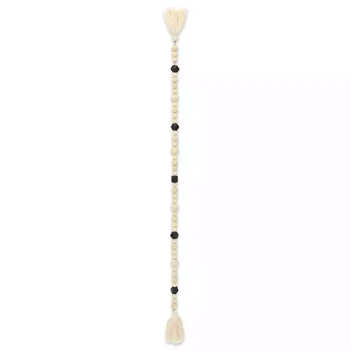 Best Kirklands Home Kara Black Beaded Wood Polygon Decorative Garland