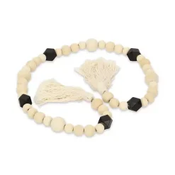 Best Kirklands Home Kara Black Beaded Wood Polygon Decorative Garland