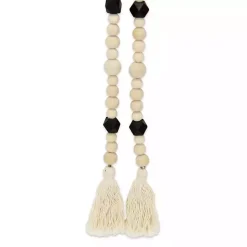 Best Kirklands Home Kara Black Beaded Wood Polygon Decorative Garland