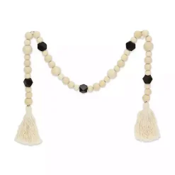 Best Kirklands Home Kara Black Beaded Wood Polygon Decorative Garland