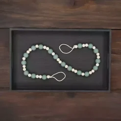 New Kirklands Home Kara Beaded Wood Decorative Garland Blue