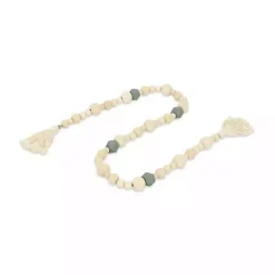 Kirklands Home Kara Blue Beaded Wood Polygon Decorative Garland