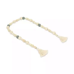 Kirklands Home Kara Blue Beaded Wood Polygon Decorative Garland