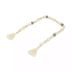 Kirklands Home Kara Blue Beaded Wood Polygon Decorative Garland